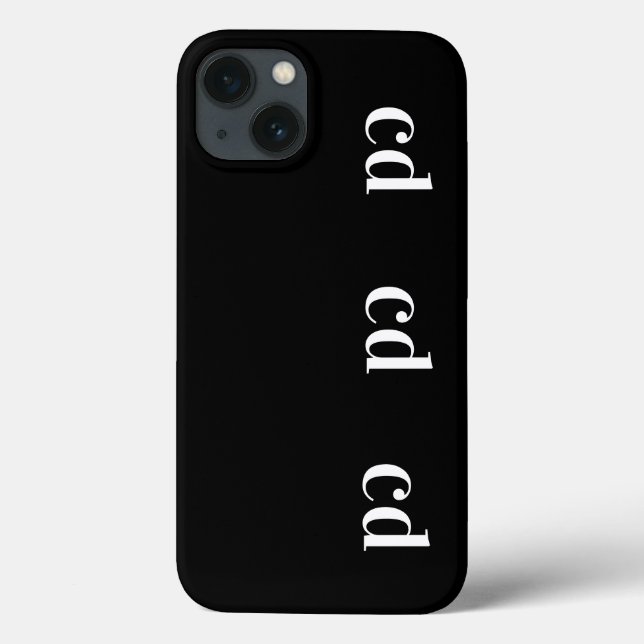 Schwarz-weiße Monogramm-Initialen nach modernen Ma Case-Mate iPhone Hülle (Rückseite)