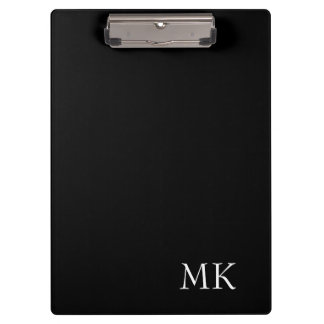 Schwarz-weiße Monogramm Klemmbrett