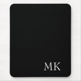Schwarz-weiße Monogramm Mousepad