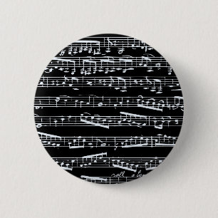 Schwarz-weiße Musiknoten Button