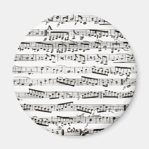 Schwarz-weiße Musiknoten Magnet