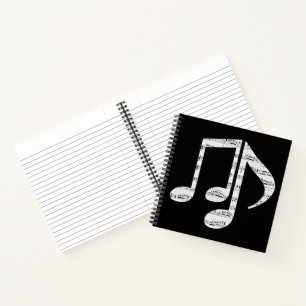 Schwarz-Weiße Musiknoten Notizbuch