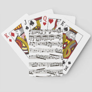 Schwarz-weiße Musiknoten Spielkarten