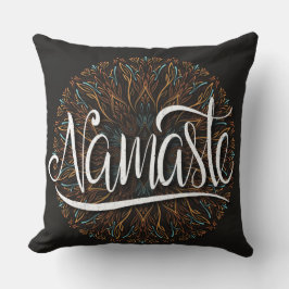 Schwarz-weiße Namaste Dekoration Kissen