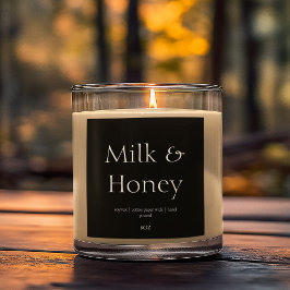 Schwarz-weiße Naturwaschkerzenverpackung Quadratischer Aufkleber