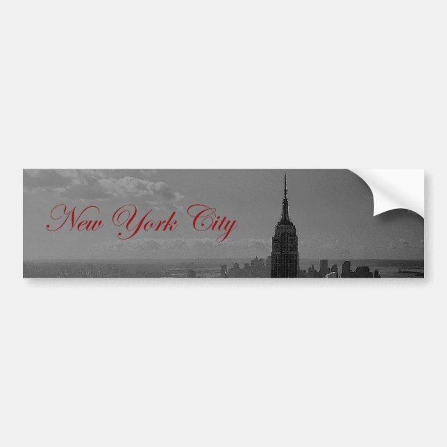 Schwarz-weiße New York City Autoaufkleber (Vorne)
