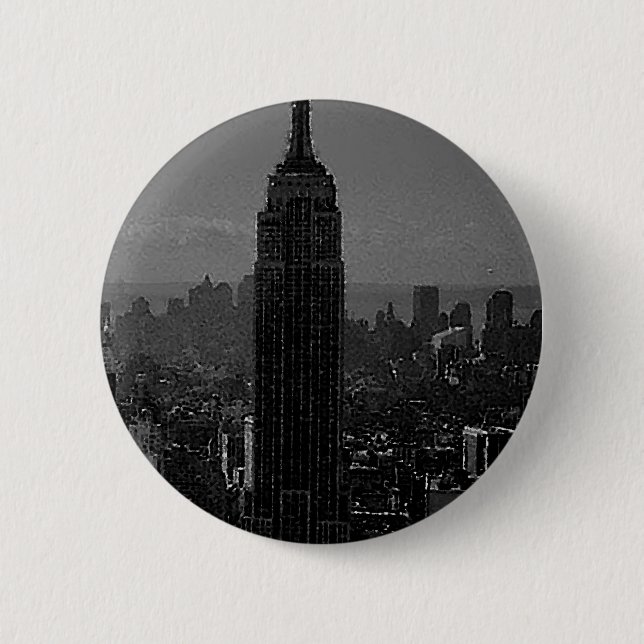 Schwarz-weiße New York City Button (Vorderseite)