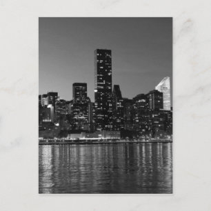Schwarz-weiße New York City Night Postkarte