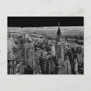Schwarz-weiße New York City Postkarte