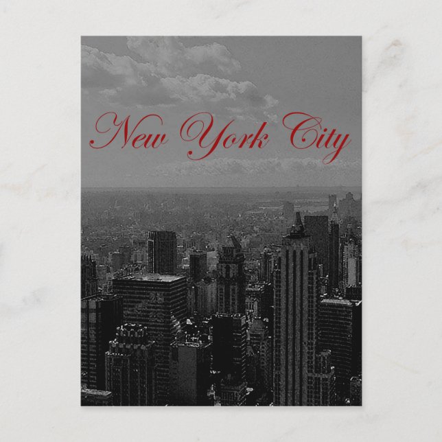 Schwarz-weiße New York City Postkarte (Vorderseite)