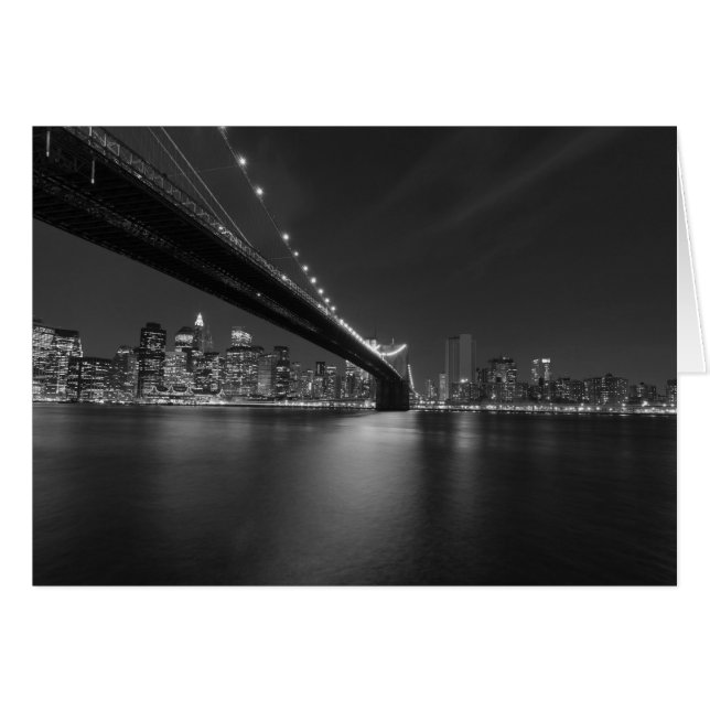 Schwarz-weiße New York City Skyline (Vorderseite (Horizontal))