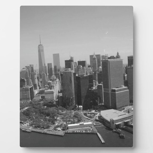 Schwarz-weiße New York City Skyline Fotoplatte (Vorderseite)