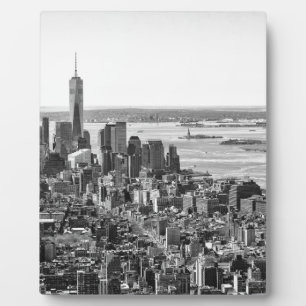 Schwarz-weiße New York City Skyline Fotoplatte