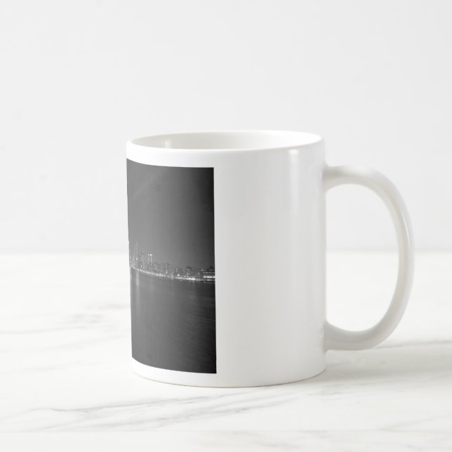 Schwarz-weiße New York City Skyline Kaffeetasse (Rechts)