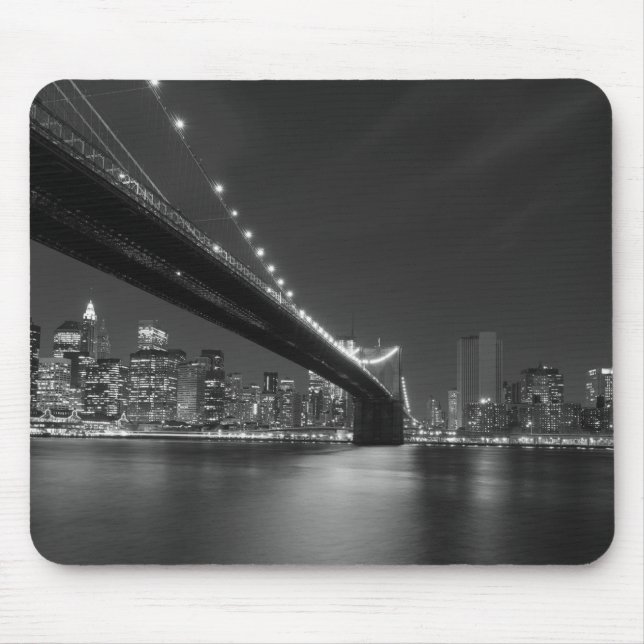 Schwarz-weiße New York City Skyline Mousepad (Vorne)