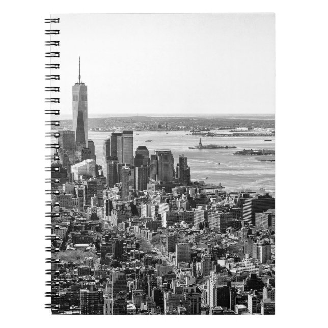 Schwarz-weiße New York City Skyline Notizblock (Vorderseite)