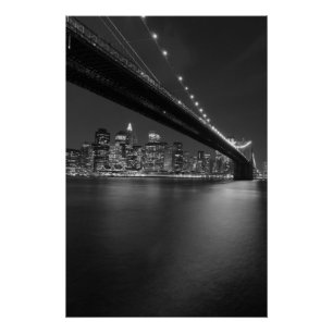 Schwarz-weiße New York City Skyline Poster