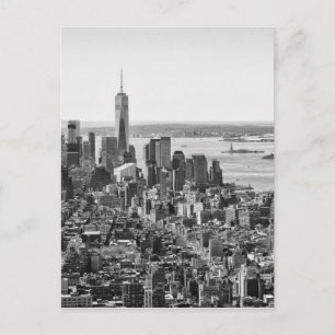 Schwarz-weiße New York City Skyline Postkarte