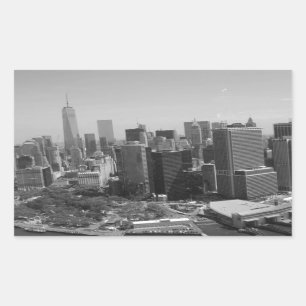 Schwarz-weiße New York City Skyline Rechteckiger Aufkleber