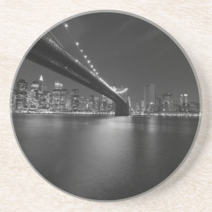 Schwarz-weiße New York City Skyline Untersetzer