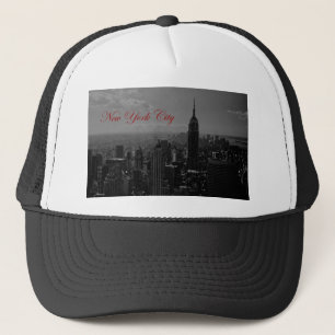 Schwarz-weiße New York City Truckerkappe