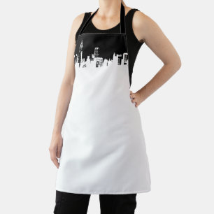 Schwarz-weiße New Yorker City Skyline Pop Art Schürze