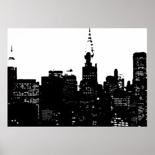 Schwarz-weiße New Yorker Pop Poster