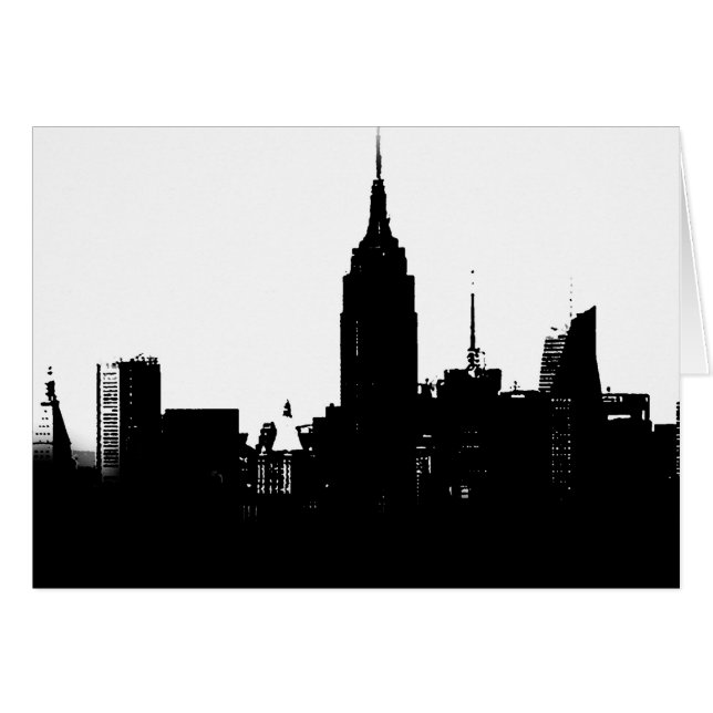 Schwarz-weiße New Yorker Silhouette (Vorderseite (Horizontal))