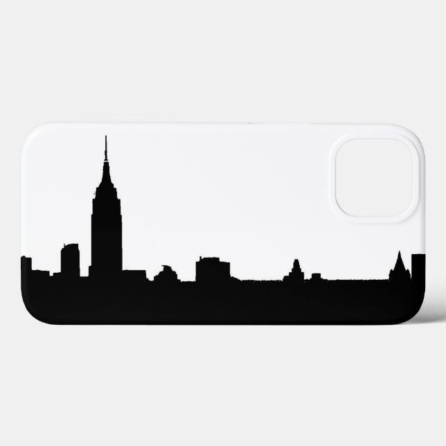 Schwarz-weiße New Yorker Silhouette Case-Mate iPhone Hülle (Rückseite (Horizontal))