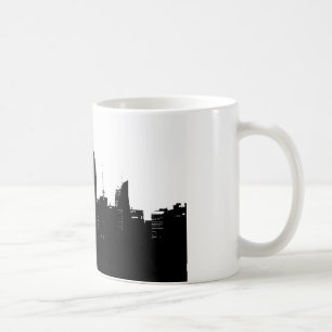 Schwarz-weiße New Yorker Silhouette Kaffeetasse