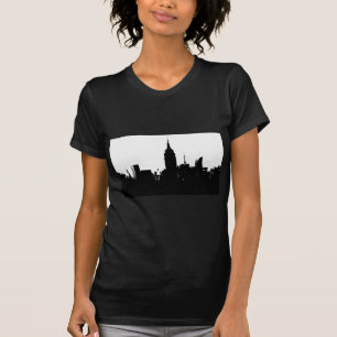 Schwarz-weiße New Yorker Silhouette T-Shirt