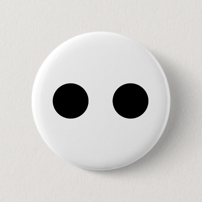 Schwarz-weiße Niedliche Gesichter Augen Stilvolle  Button (Vorderseite)