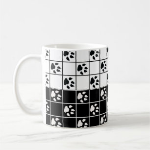 Schwarz-weiße Niedliche Windows-Paarung Kariert Kaffeetasse