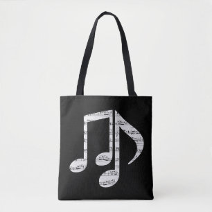 Schwarz-weiße Noten Tasche