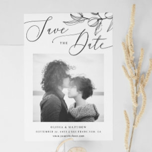 Schwarz-Weiße Oliven-Hochzeit   Italienisches Foto Save The Date