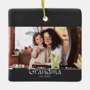 Schwarz Weiße Oma Gegründet Fette Foto Keramikornament
