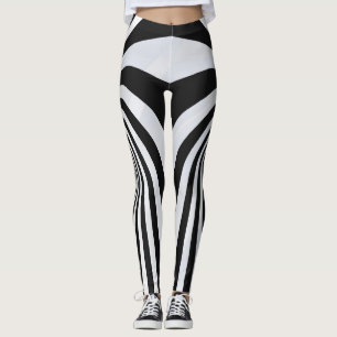 Schwarz-weiße optische Täuschung Wirbel-Leggings Leggings