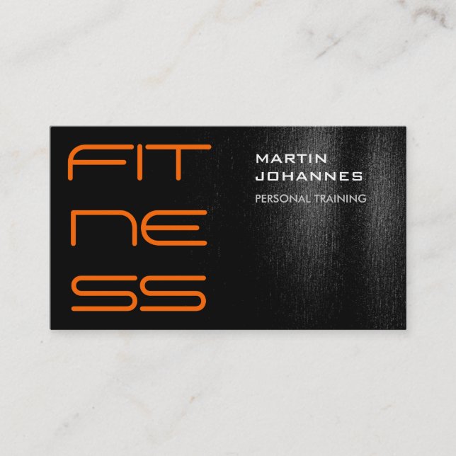 Schwarz-weiße Orange Modern Business Card Visitenkarte (Vorderseite)