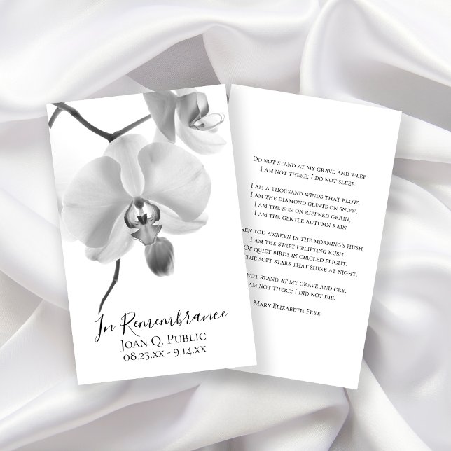 Schwarz-weiße Orchidee zum Gedenkgebet zur Stammes Visitenkarte (Von Creator hochgeladen)