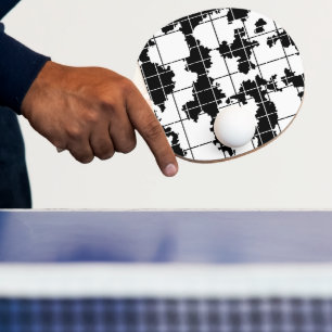 Schwarz-weiße organische abstrakte Kunstgestaltung Tischtennis Schläger
