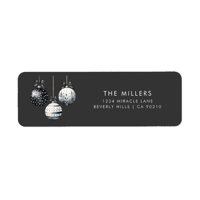 Schwarz-weiße Ornamente Minimalistisch Weihnachten (Vorne)