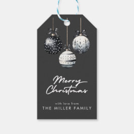 Schwarz-weiße Ornamente Minimalistisch Weihnachten Geschenkanhänger