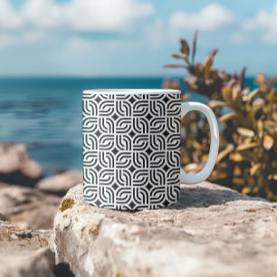 Schwarz-weiße Ornamentmuster antik Kaffeetasse