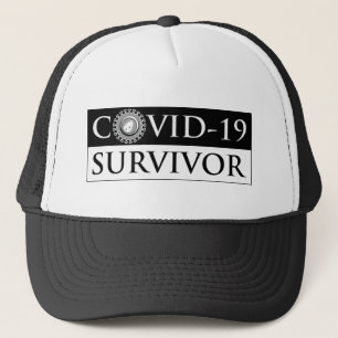 Schwarz-weiße Pandemie Coronavirus Covid-19 Survi Truckerkappe
