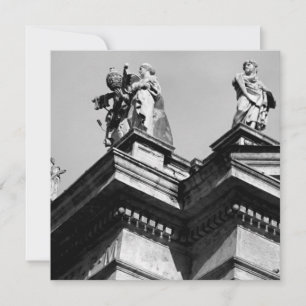 Schwarz-weiße Päpstliche Archbasilika St. Johannes Feiertagskarte