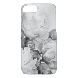 Schwarz-weiße Peelingkunst elegante Blumenkunst iPhone 8/7 Hülle