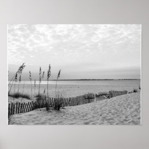 Schwarz-weiße Pensacola Beach Poster