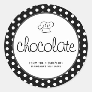 Schwarz-weiße Polka Dots Dessert Box Aufkleber