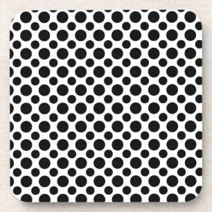 Schwarz-weiße Polka Dots groß und klein Getränkeuntersetzer
