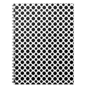 Schwarz-weiße Polka Dots groß und klein Notizblock